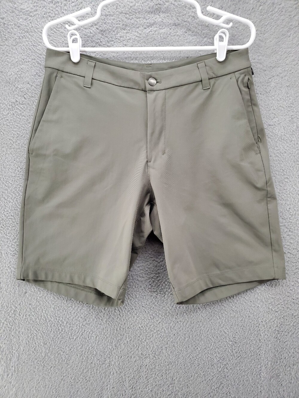 Lululemon Commission Classic Fit Shorts 9" Warpstreme Mens 32 Grey Sage